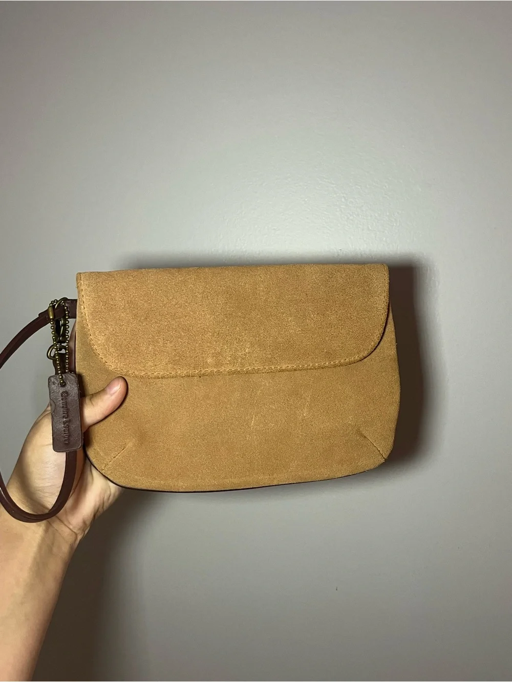 Bath & Body Works Tan Suede Wristlet Clutch